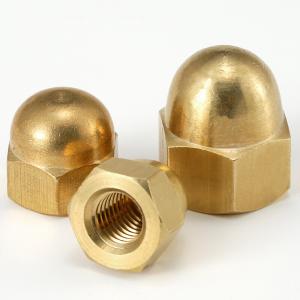 metric yellow brass hexagon cap nut 