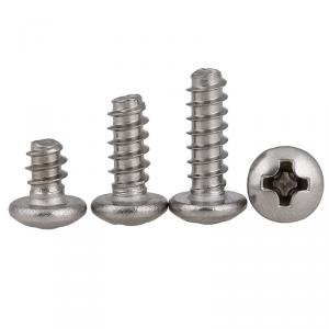 metric SS304 stainless steel cross round head cut tail tapping screw 