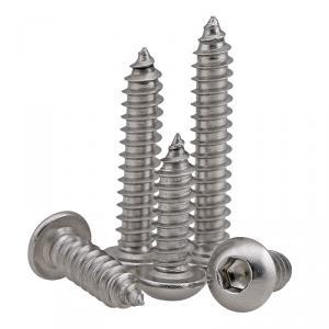 metric SS304 stainless steel hexagon socket round head tapping screw 