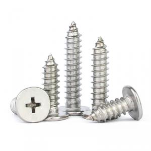 metric SS304 stainless steel cross flat head tapping screw 