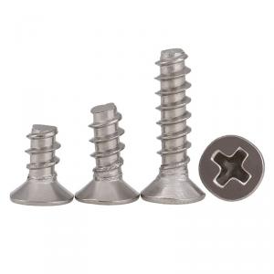 metric SS304 stainless steel cross countersunk head cut tail tapping screw 