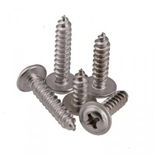 metric SS304 stainless steel cross round head tapping screw with washer 