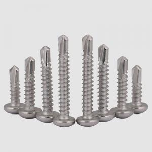 metric SS304 stainless steel cross round head tapping self drilling screw 