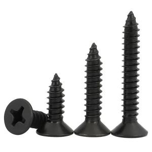 metric SS304 stainless steel black cross countersunk head tapping screw 
