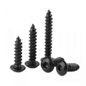 metric SS304 stainless steel black hexagon socket round head tapping screw 