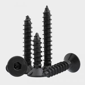 metric SS304 stainless steel black hexagon socket countersunk head tapping screw 