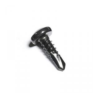 metric SS410 stainless steel black cross round head tapping self drilling screw 
