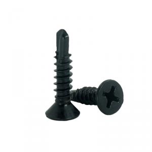 metric SS410 stainless steel black cross countersunk head tapping self drilling screw 